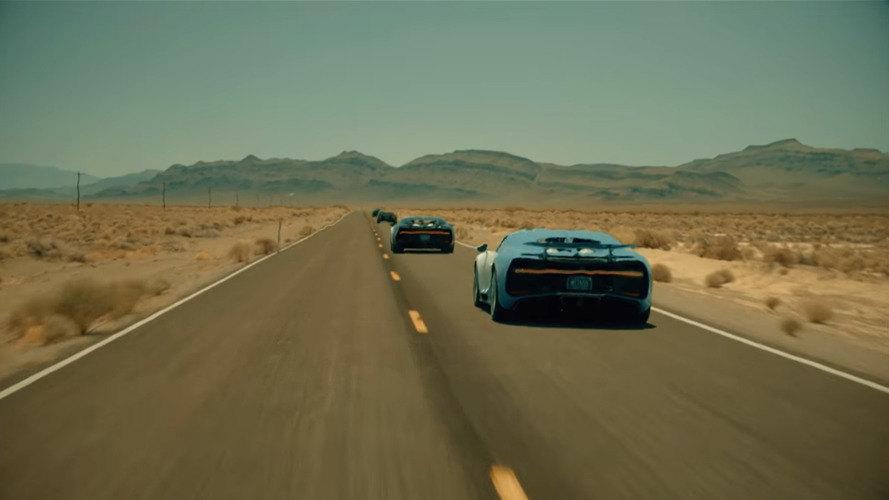 Tests de la Bugatti Chiron dans le désert du Nevada