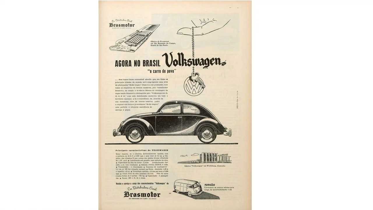 Primeiro anúncio do VW Fusca no Brasil em 1950