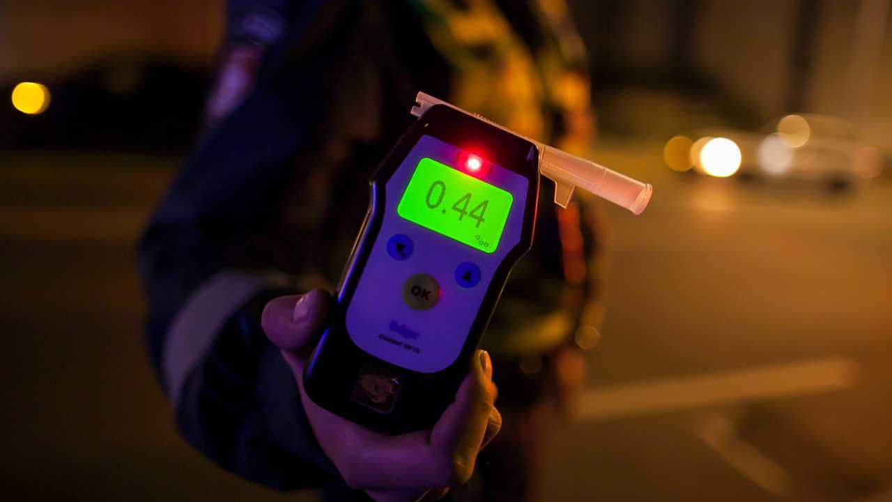 Alcohol breathalyser test shows result above legal limit