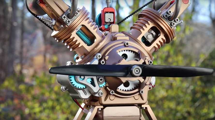 Pass time with this stop-motion, self-assembling engine video