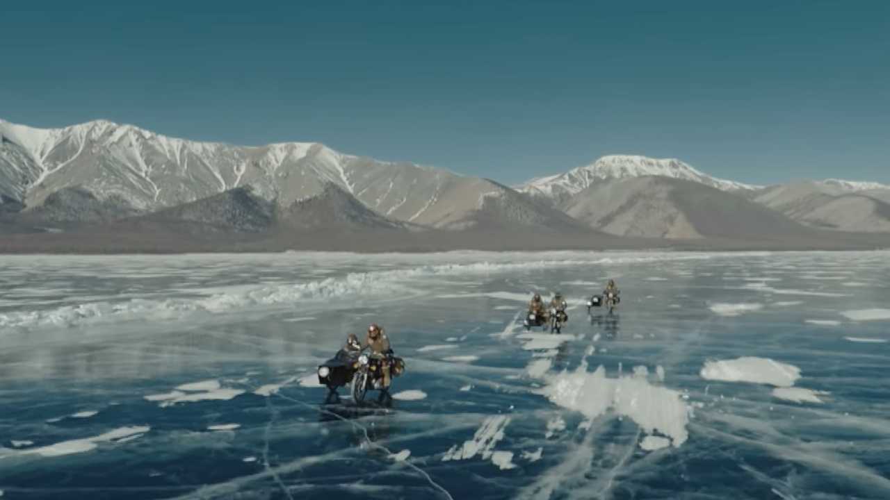 Royal Enfield Bullet On Lake Khövsgöl