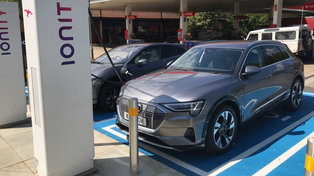 Audi e-tron at IONITY fast charging station in UK