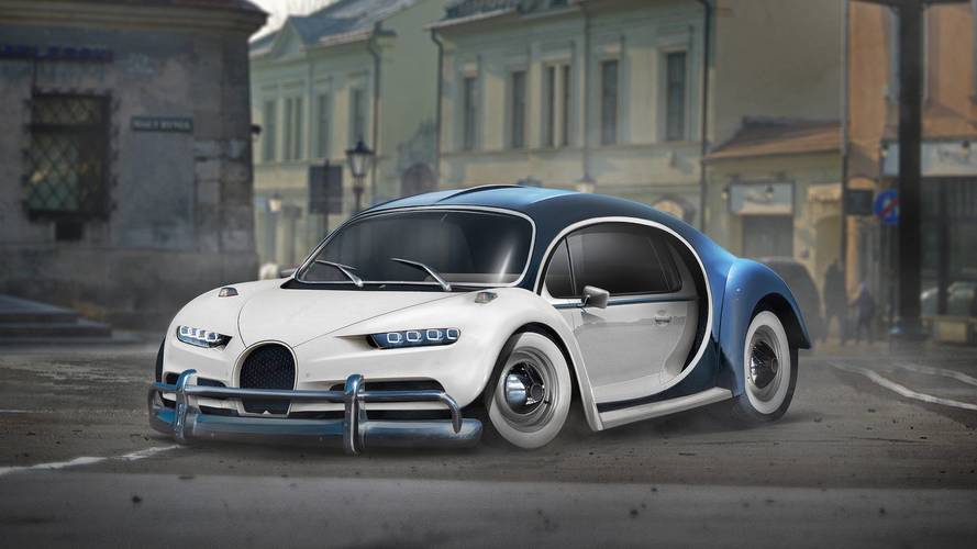 Bugatti Chiron and VW Beetle mashup
