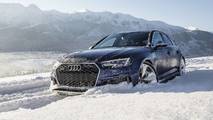 Audi RS4 Avant Navarra Blue at the Tatra Mountains in Poland