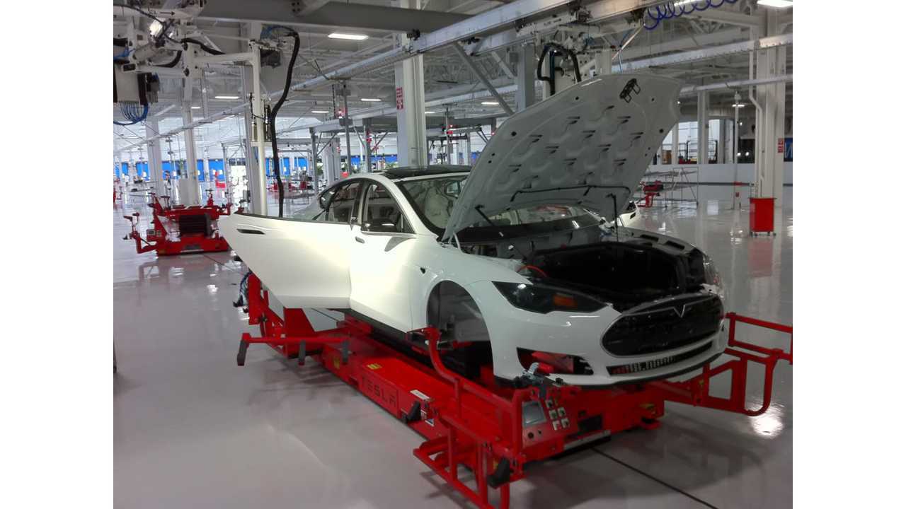 Pre-Production Tesla Model S Being Assembled In Early 2012