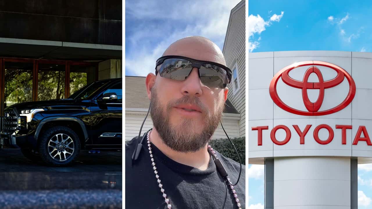 Man buys a new Toyota.