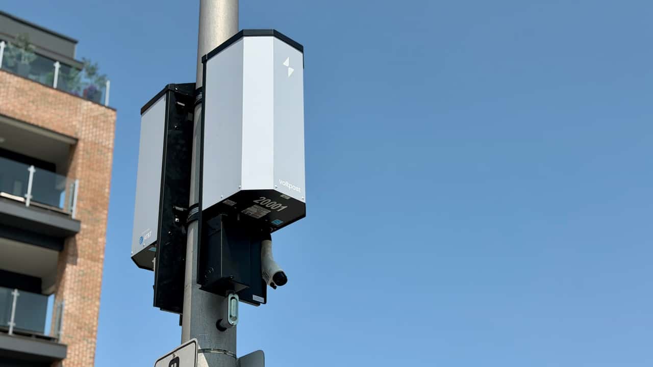 Voltpost lamppost EV chargers in Larchmont, New York