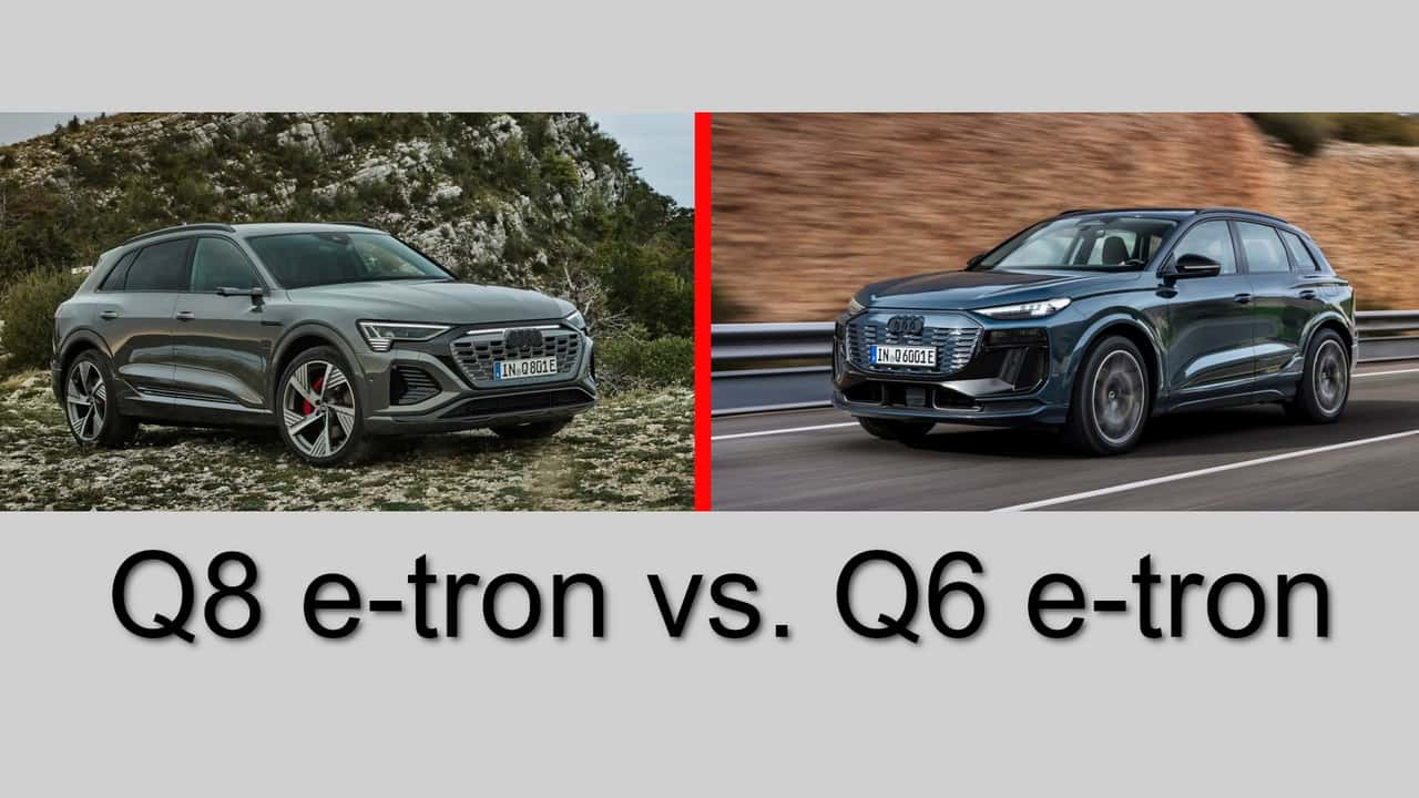 Audi Q8 e-tron vs. Q6 e-tron (Collage)