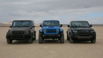 2022 Jeep Wrangler 392, Land Rover Defender V8, and Mercedes-AMG G63