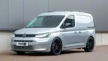VW Caddy ohne Sitzbank - Gewindefahrwerk - Front (leicht beladen OZ Felgen)