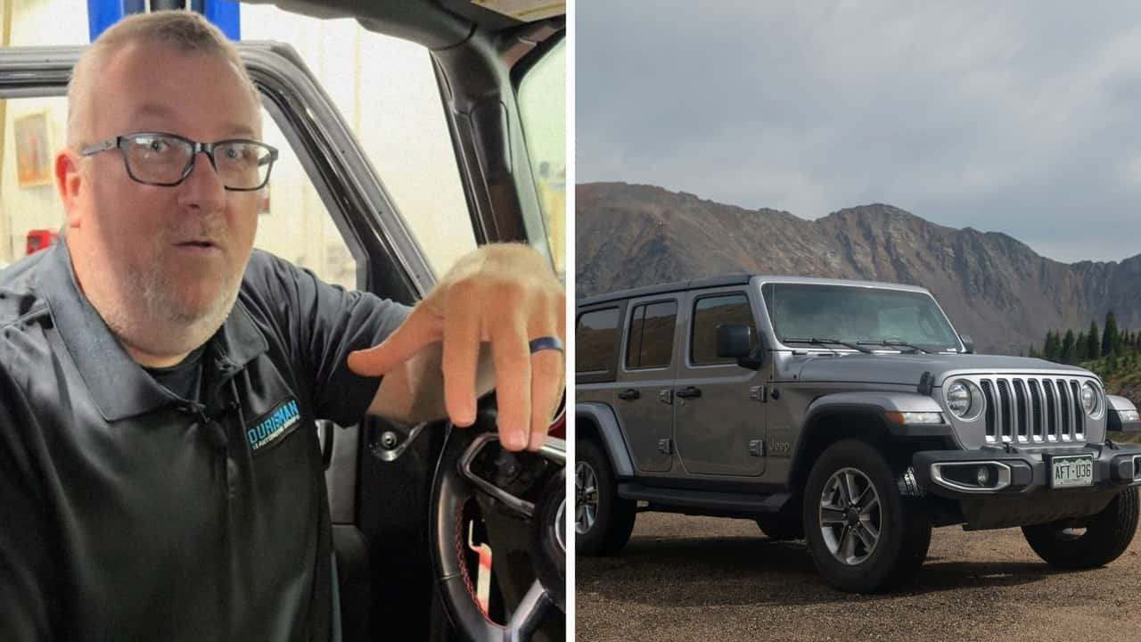 Jeep driver can’t find their hood release to check the oil. So they have to take it into a mechanic