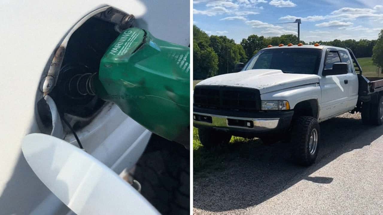 Ohio driver stops to put gas in RAM 3500