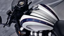 The bike rocks a fully chromed fuel tank complete with stars and stripes.