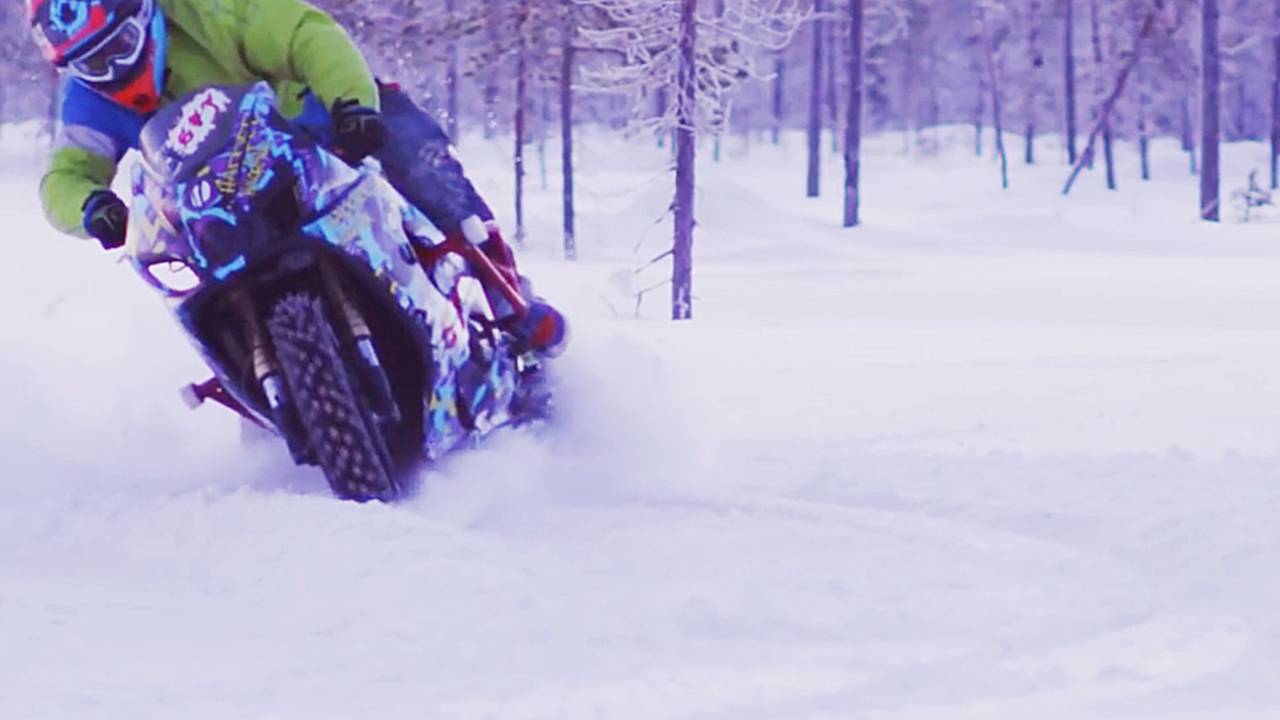 Watch Insane Ice Racing on a Suzuki Sportbike