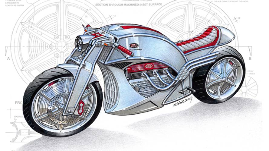 Levis Motosikletleri V6 Cafe Racer Modeli Çizimi