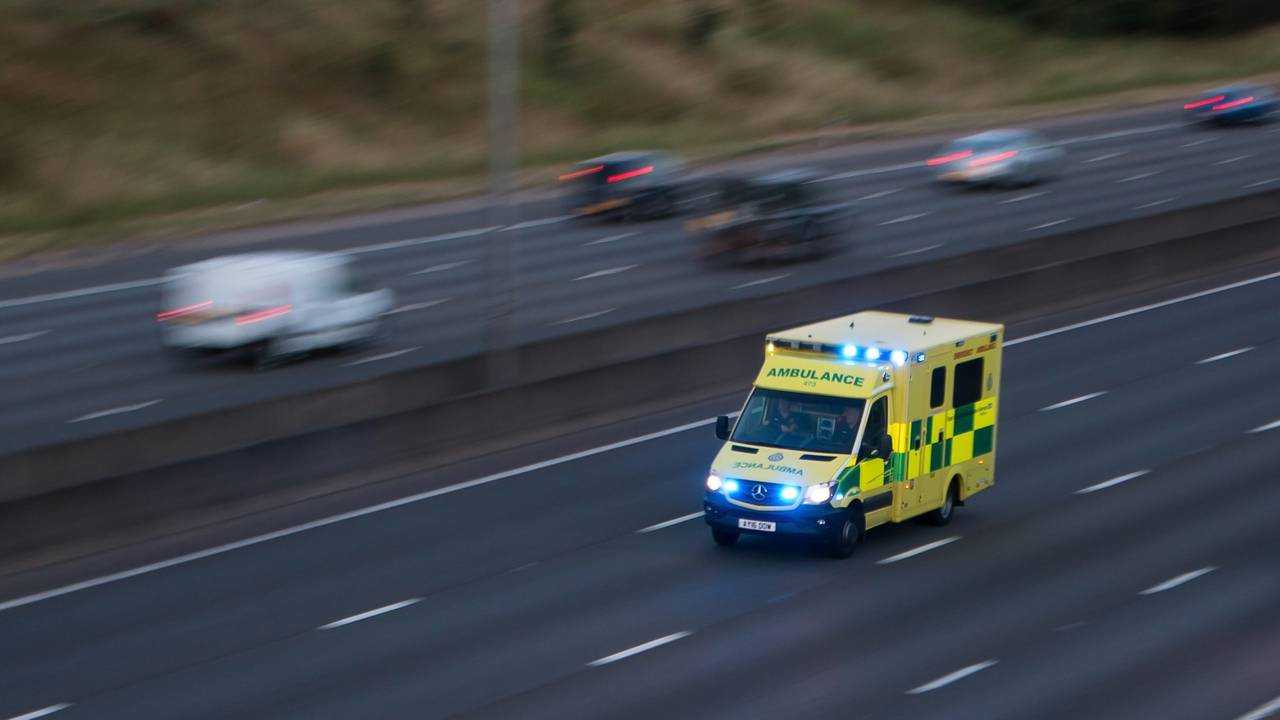 Ambulance on M1 motorway Watford UK