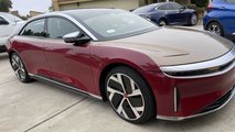 Lucid Air Dream Edition with custom two-tone Iron Man wrap 2