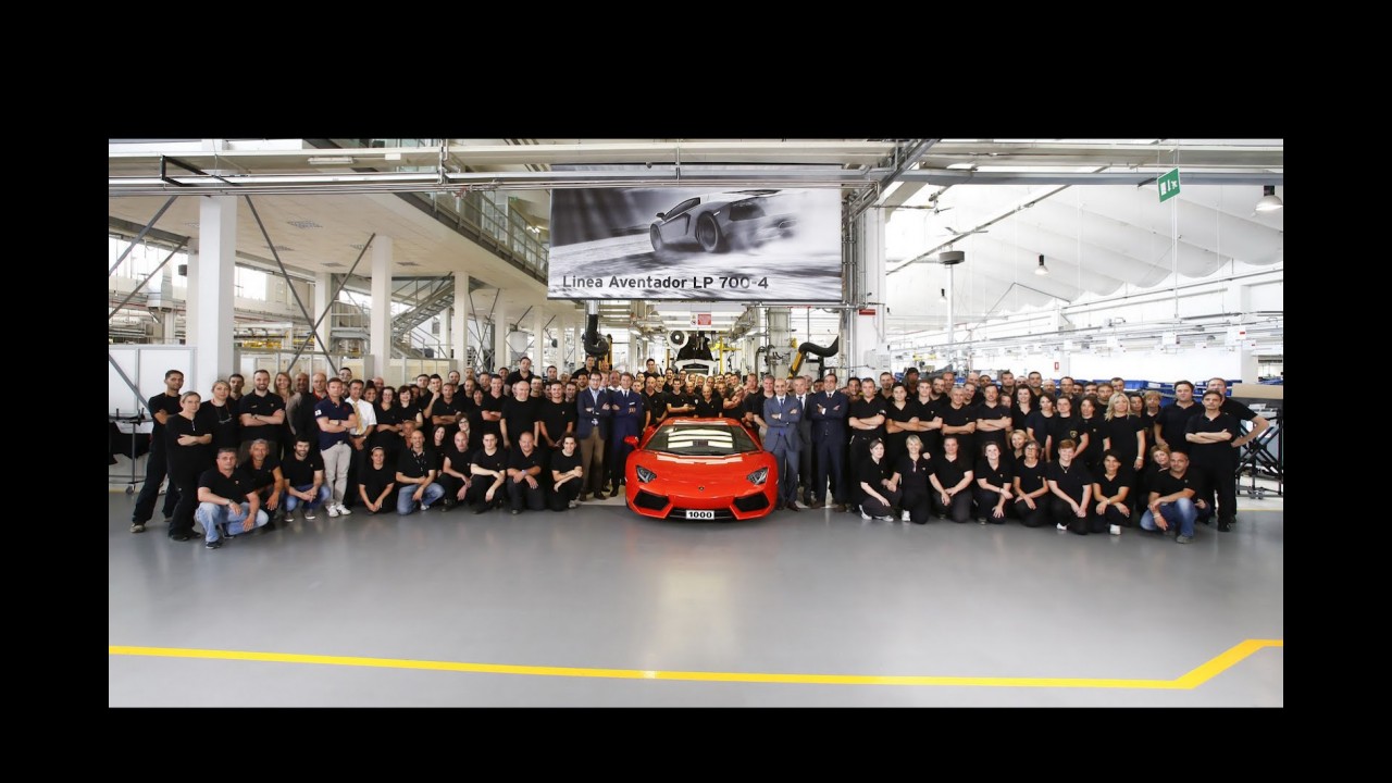 Lamborghini comemora produção de milésima unidade do esportivo Aventador