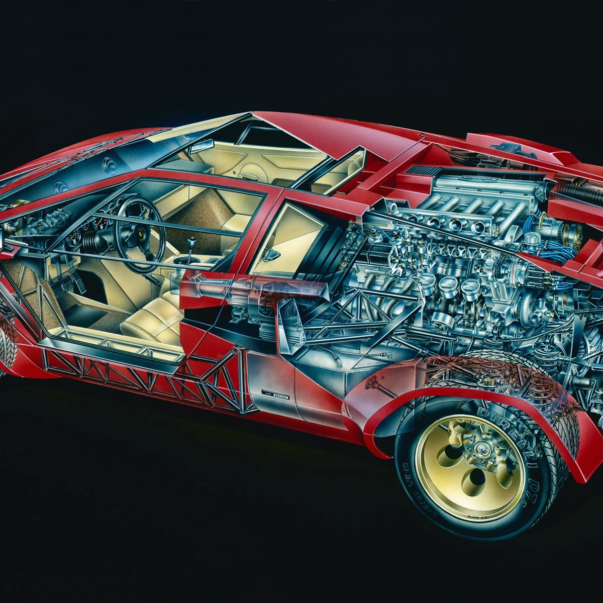 Kimble Cutaway: Lamborghini Countach