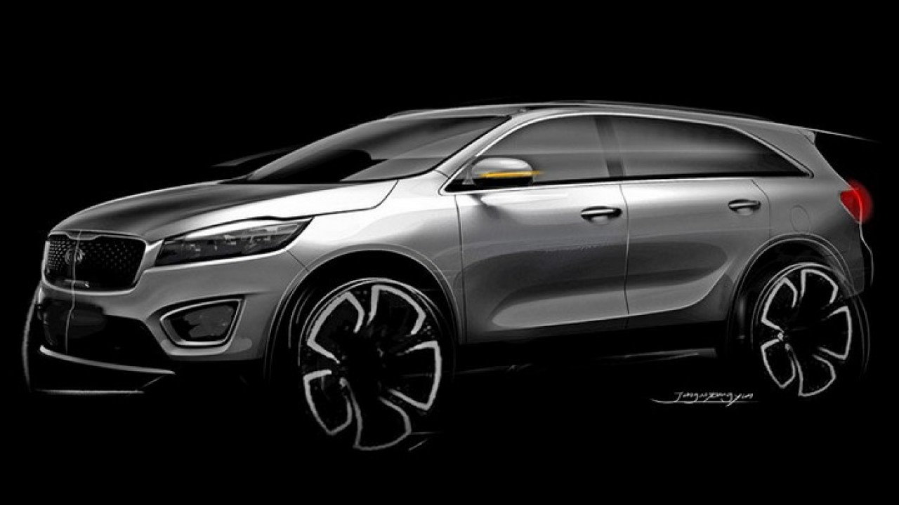 Kia divulga novos esboços e mostra detalhes do interior do Sorento 2015