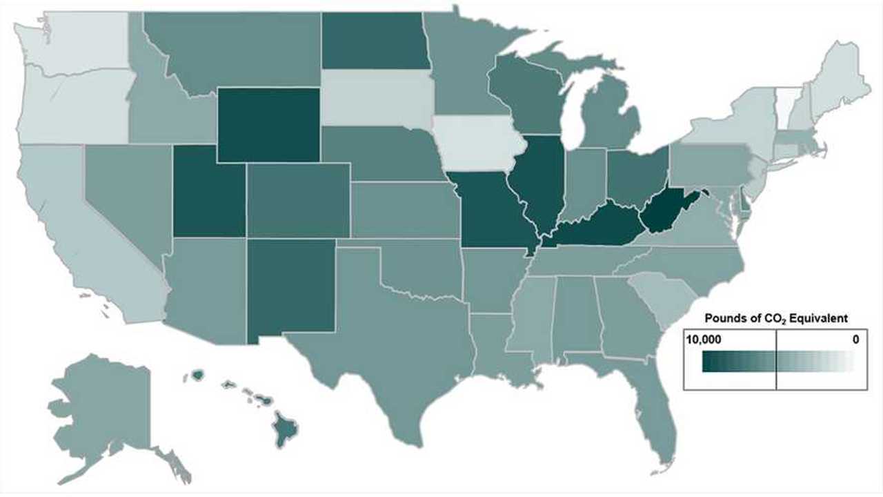 Annual Well-to-Wheel Emissions By State Shows Growing Strength Of EV Usage