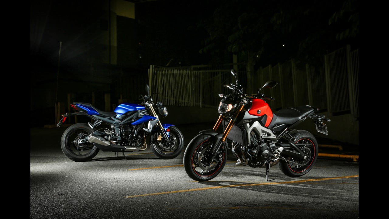 Melhor de 3: o pega das tricilíndricas Yamaha MT-09 e Triumph Street Triple