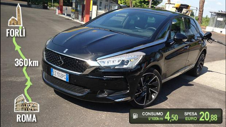 DS 5 Hybrid 4x4, la prova dei consumi reali