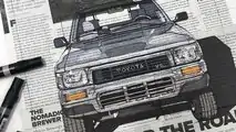 Fahrzeug Aquarell Malerei auf Zeitungen von Adam Ambro