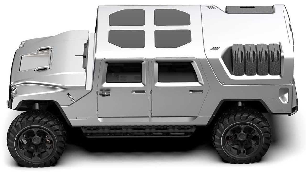Hummer H1 Humvee moderno, render