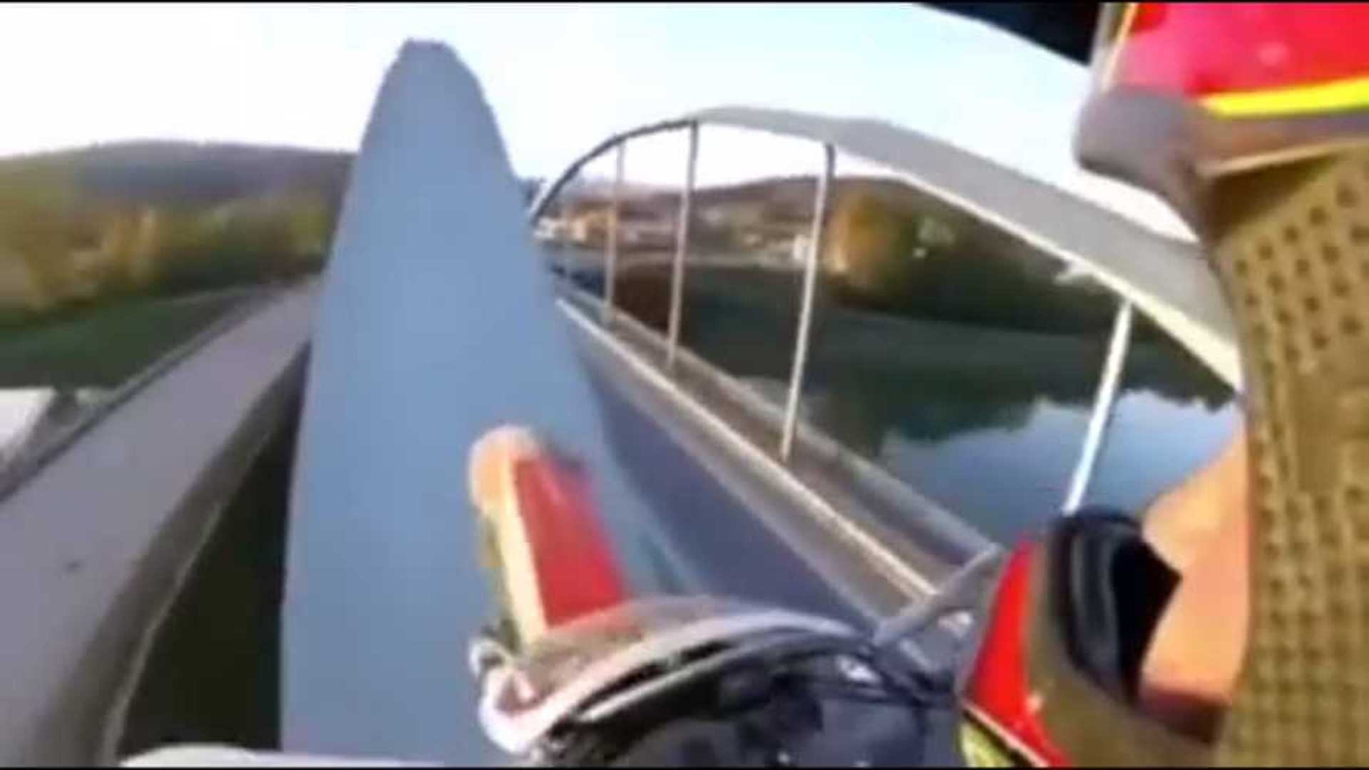 Watch This Guy Ride A Dirt Bike Literally Over A Bridge