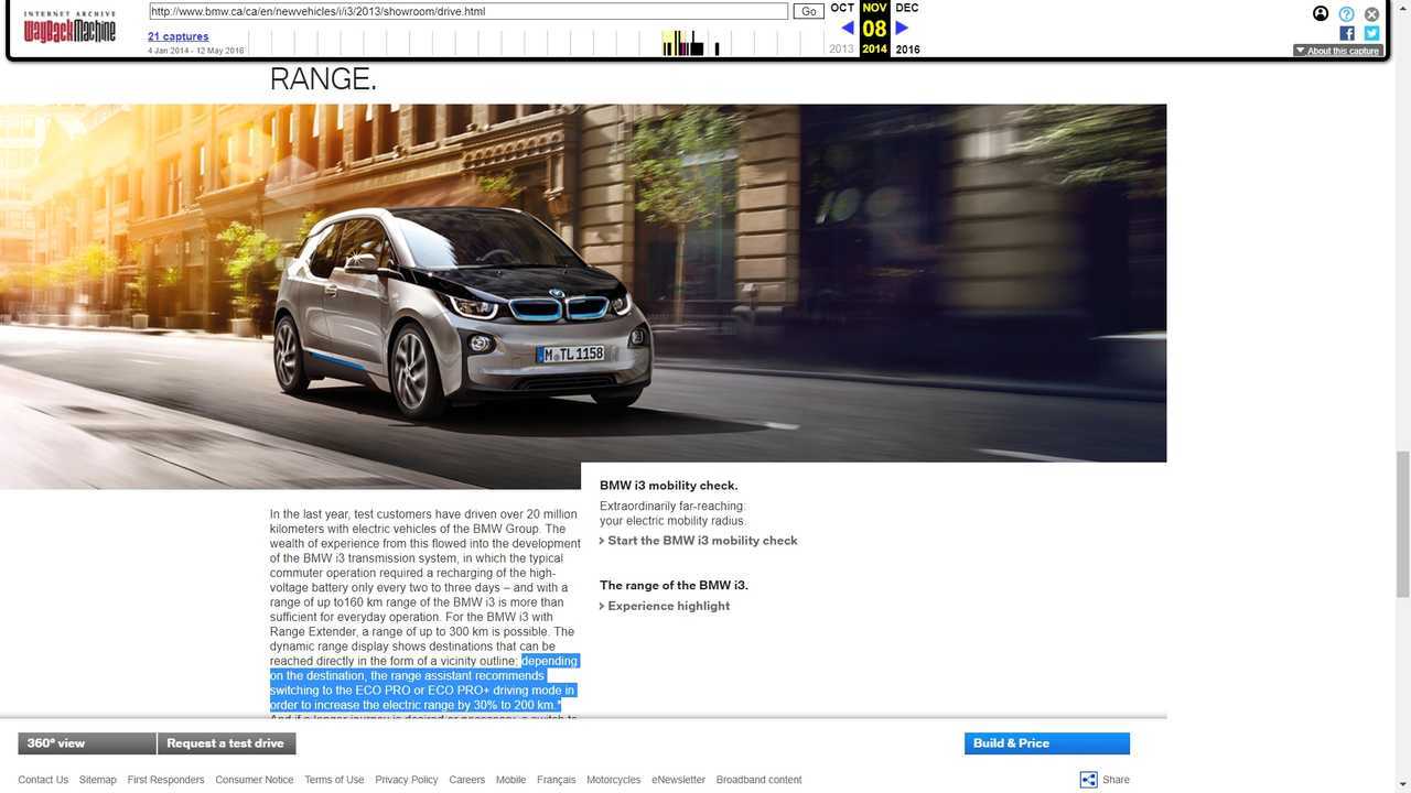 Why Has BMW Changed Its i3 Canadian Website After This Client Complained About Range?