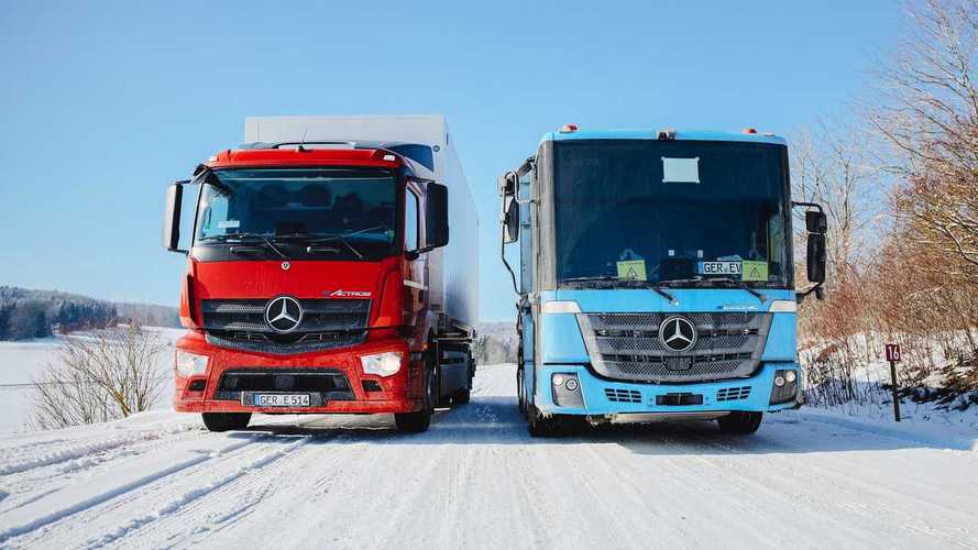 Mercedes-Benz Teases Winter Testing Of eActros & eEconic Electric Trucks
