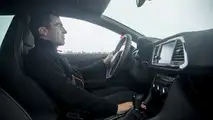 2017 SEAT Leon Cupra ST races sled pulled by huskies