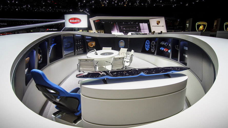 Bugatti stand at the 2017 Geneva Motor Show
