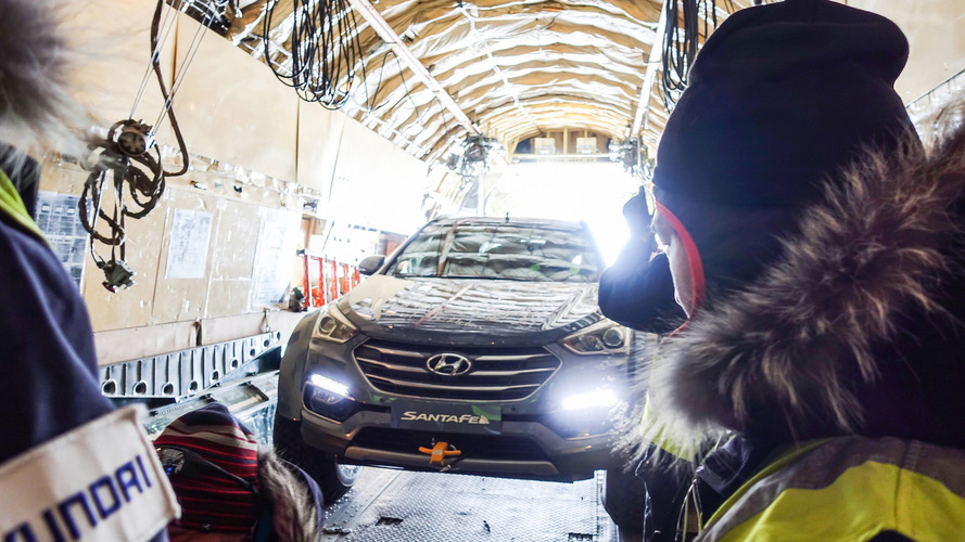 Hyundai Santa Fe Güney Kutbu'nda.