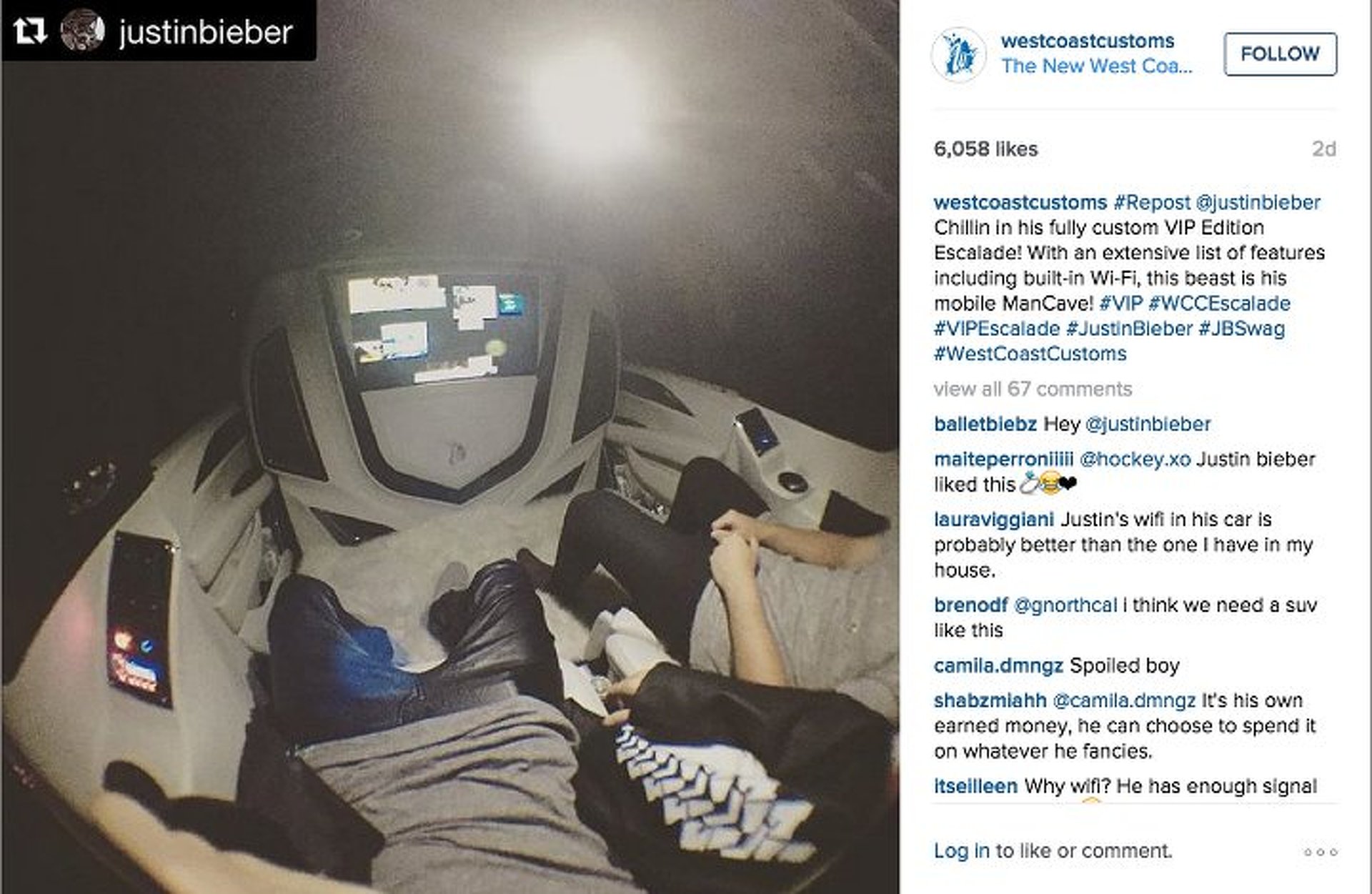 Justin Bieber Shows Off His New Custom Cadillac Escalade