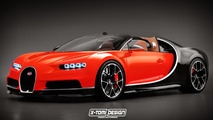 Bugatti Chiron roadster speculative render