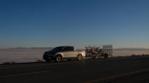 Our trip's savior, my 100,000-mile Honda Ridgeline overlooking the salt flats.
