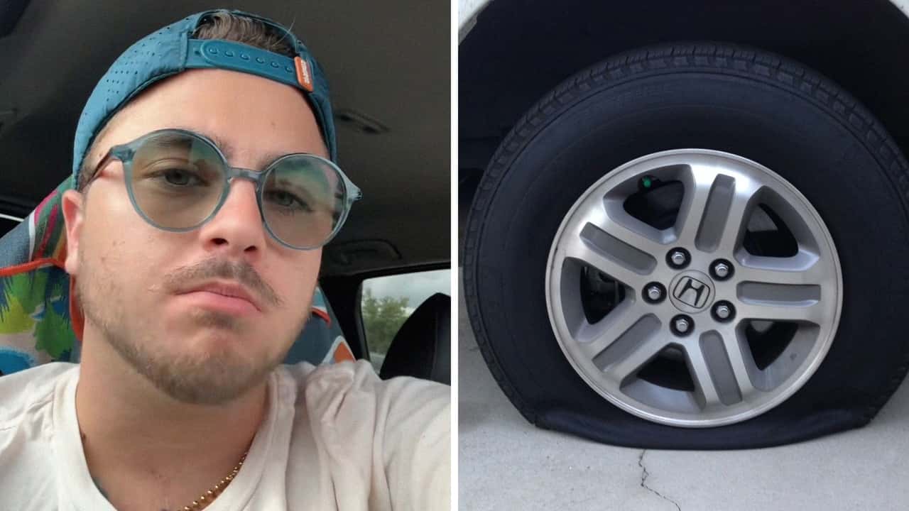 Florida woman gets a flat tire. Then her fiancé checks what caused it