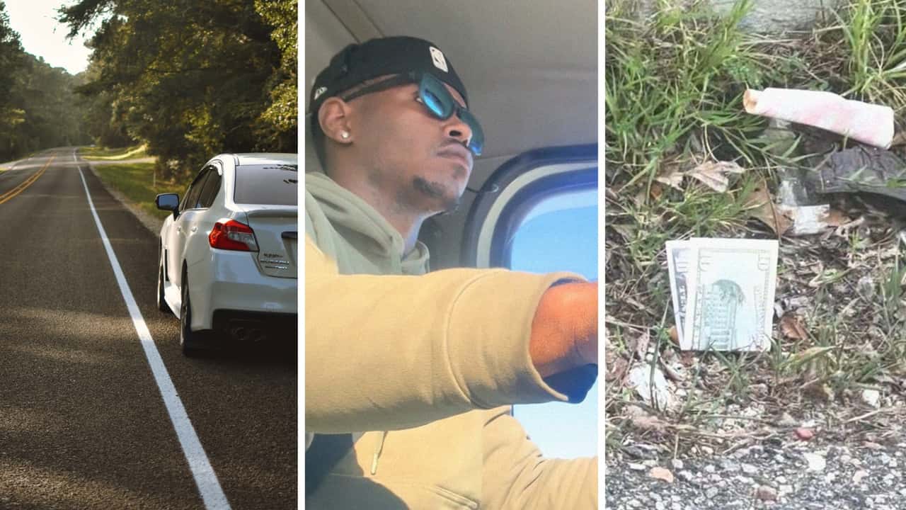 Driver pulls over after seeing mone