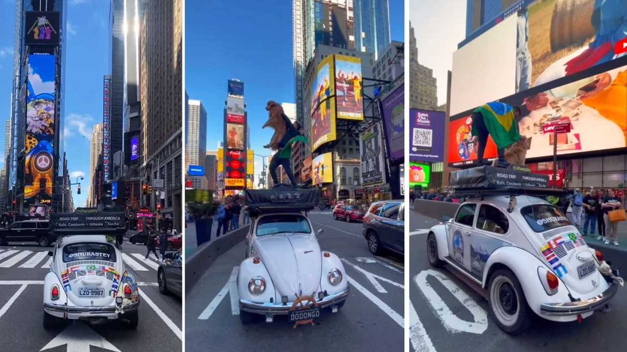 Na Times Square, em Nova York - abril de 2022