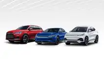 from left: BYD Tang, BYD Han and BYD Atto 3 (aka Yuan Plus)