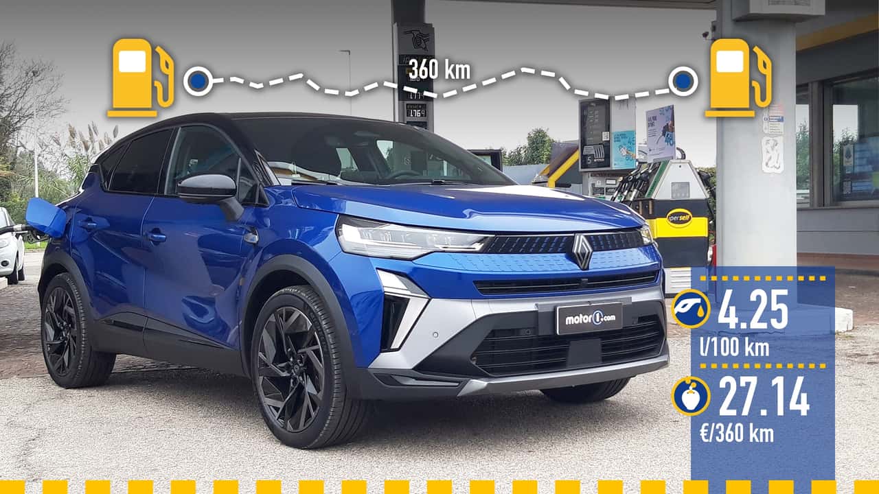 Renault Captur full hybrid (2024), la prova consumi
