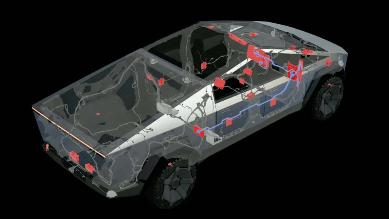 L'impianto elettrico a 48 volt del Cybertruck