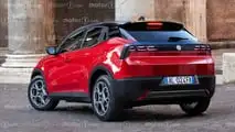 Alfa Romeo B-SUV, the three-quarter rear view of the render