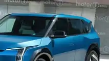 Kia EV3, the render of Motor1.com