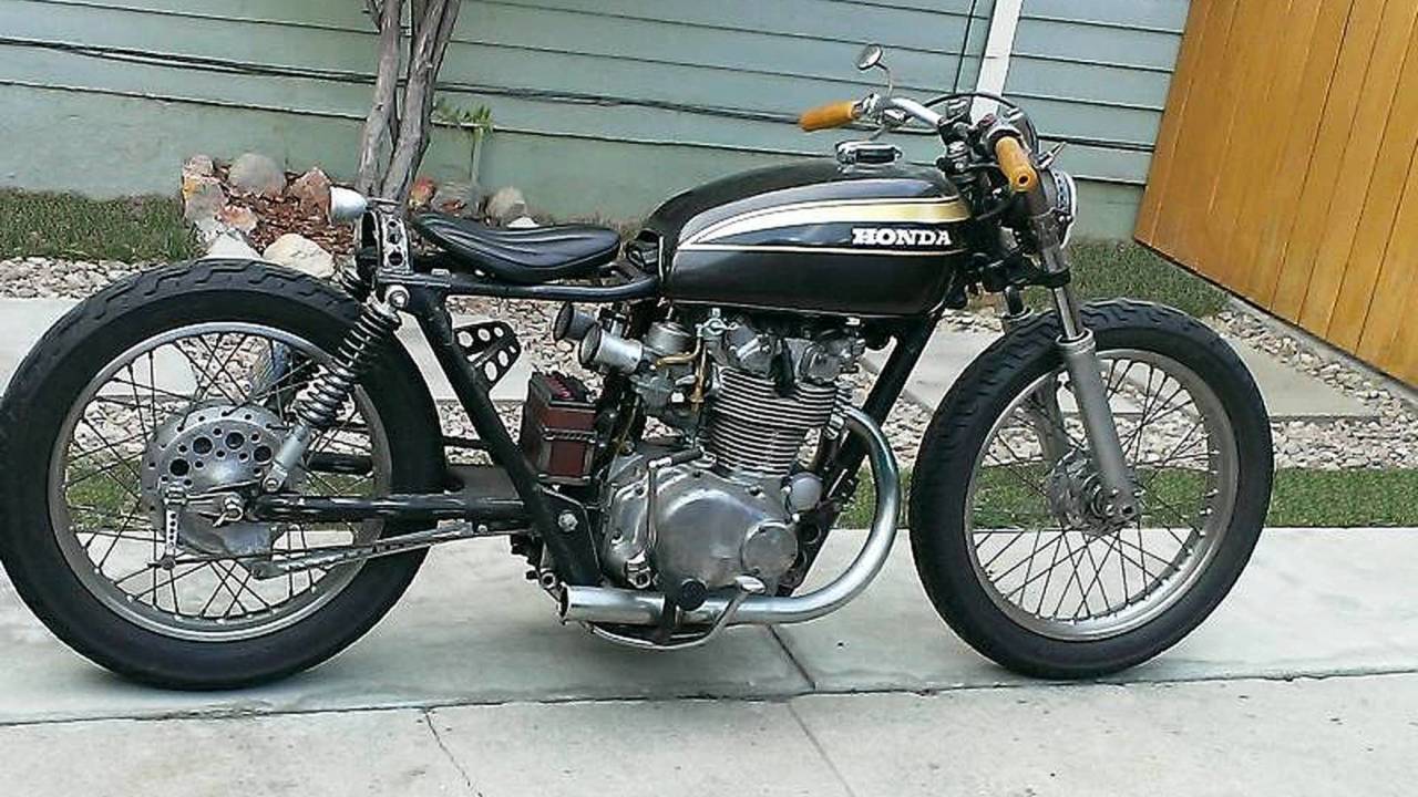 This is his Honda CB450 Bobber.