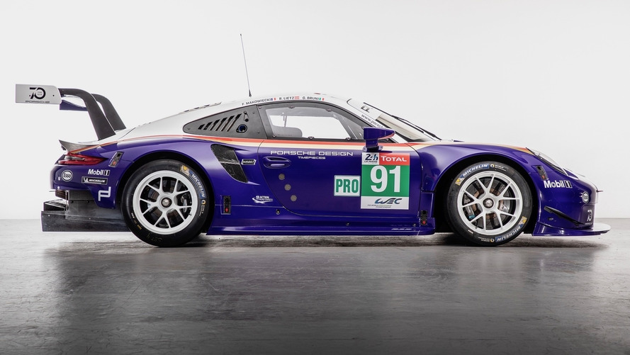 Porsche 911 RSR decoraciones clásicas Le Mans 2018