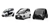 da sinistra: Toyota i-ROAD, Toyota BEV ultracompatto, concetto di business BEV ultracompatto