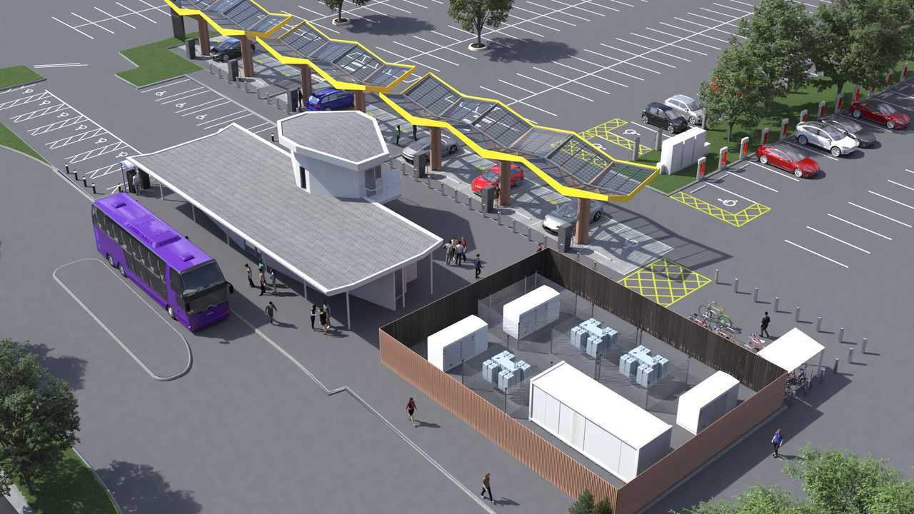 Fastned fast charging station (planned) at the Energy Superhub Oxford, UK.